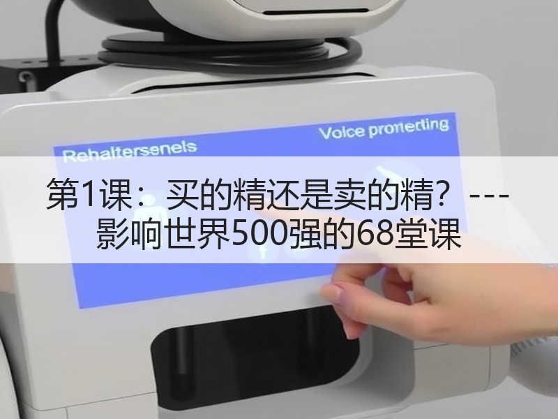 第1课：买的精还是卖的精？---影响世界500强的68堂课