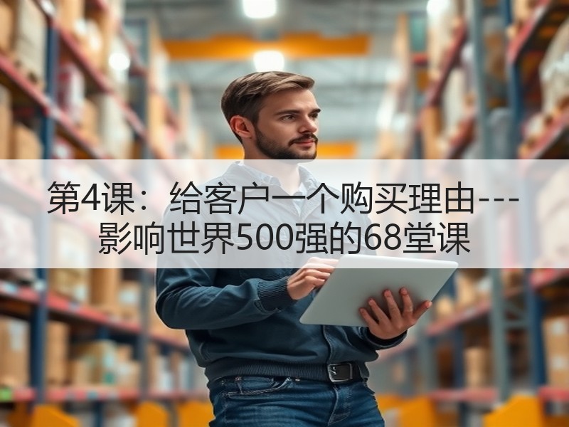 第4课：给客户一个购买理由---影响世界500强的68堂课