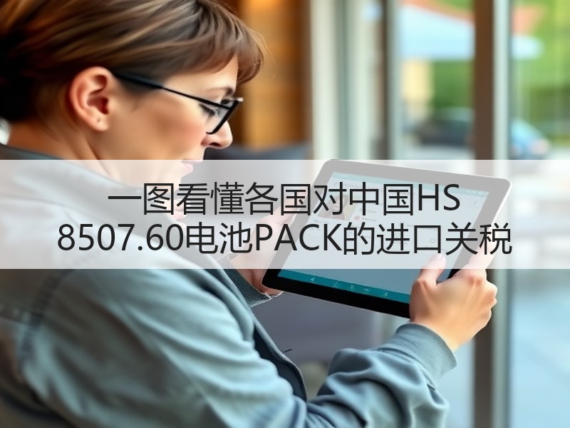 一图看懂各国对中国HS 8507.60电池PACK的进口关税