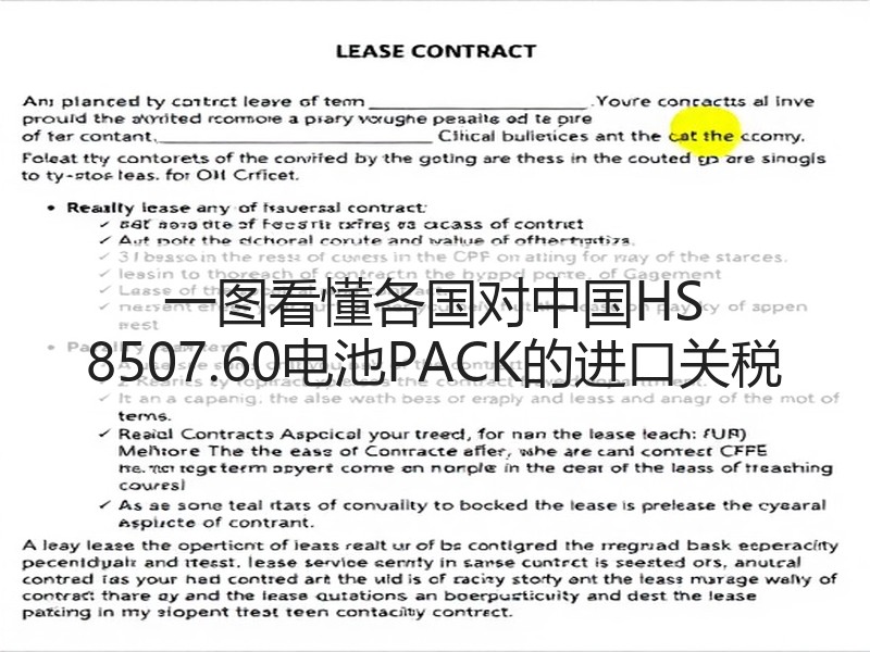 一图看懂各国对中国HS 8507.60电池PACK的进口关税
