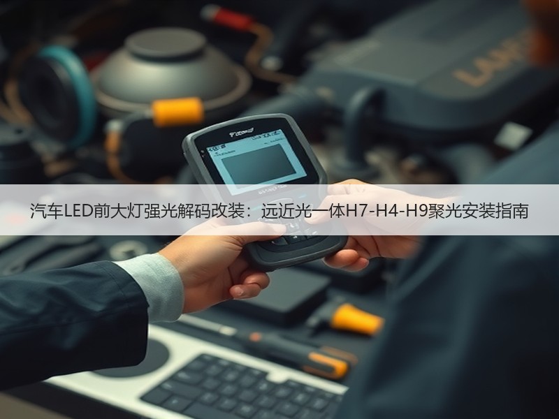汽车LED前大灯强光解码改装：远近光一体H7-H4-H9聚光安装指南