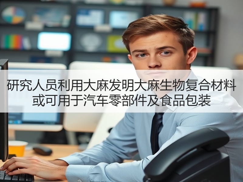研究人员利用大麻发明大麻生物复合材料 或可用于汽车零部件及食品包装
