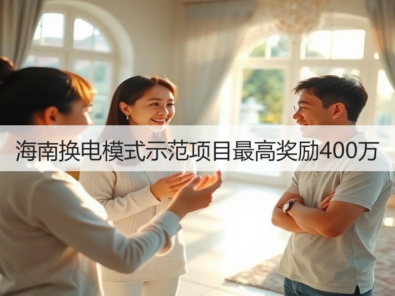 海南换电模式示范项目最高奖励400万 海南换电模式示范项目最高奖励400万