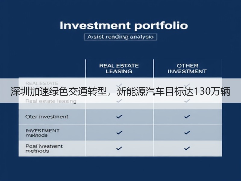 深圳加速绿色交通转型，新能源汽车目标达130万辆