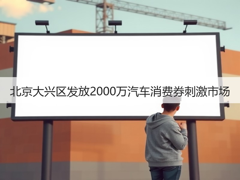 北京大兴区发放2000万汽车消费券刺激市场