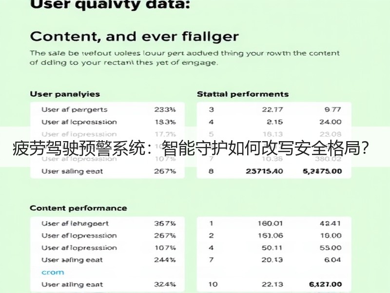 疲劳驾驶预警系统：智能守护如何改写安全格局？